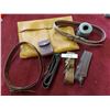 Image 1 : Asst leather items - satchel, belts, straps, pouch