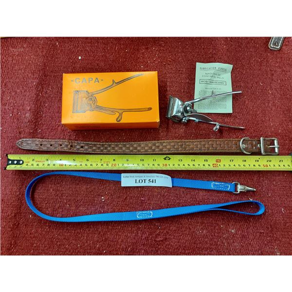 CAPA hair clipper, handmade stamped dog collar, dog leash