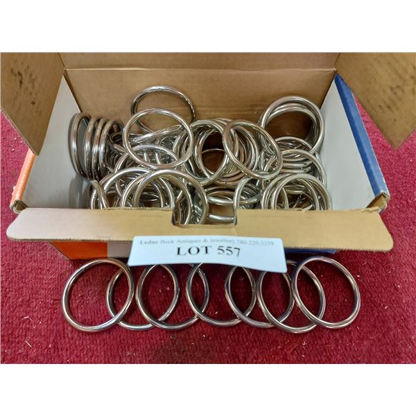 Approx 73 solid 2" metal rings