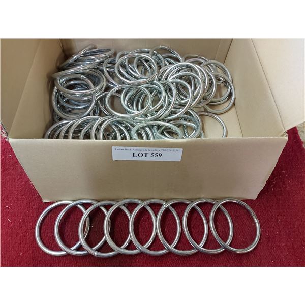 Approx 83 solid 3" metal rings