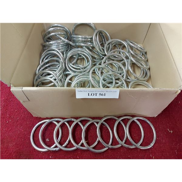 Approx 83 solid 3" metal rings