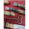 Image 6 : Asst. vintage tools incl. hand carved and leather handles