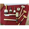 Image 1 : 3 Leather mauls plus spare head, asst mallets - wood, rubber