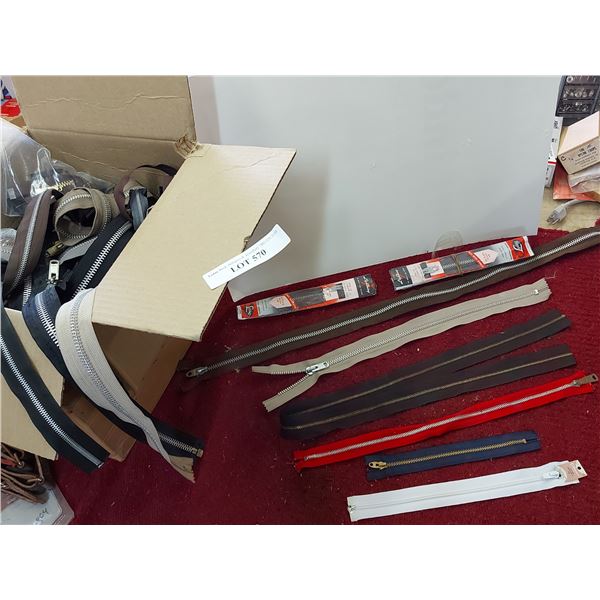 Asst nylon zippers - various sizes, colours, new and used