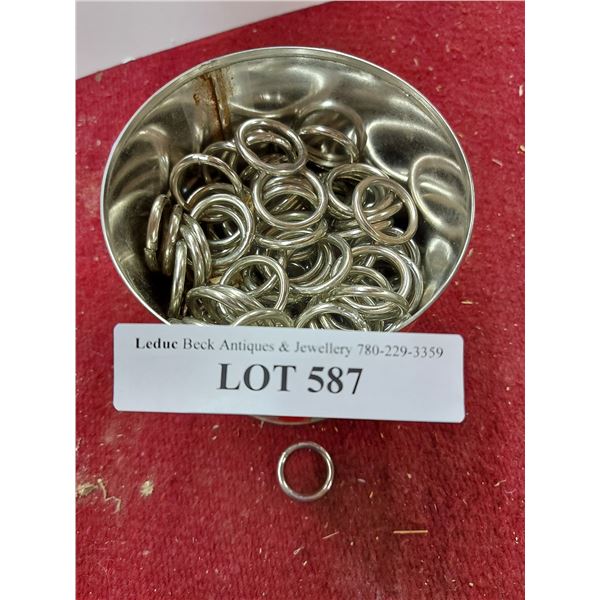 nickel plated rings - solid, approx 240