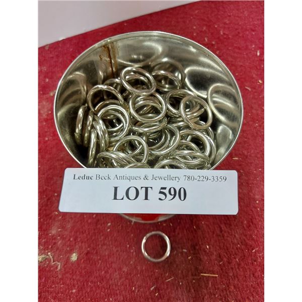 nickel plated rings - solid, approx 240