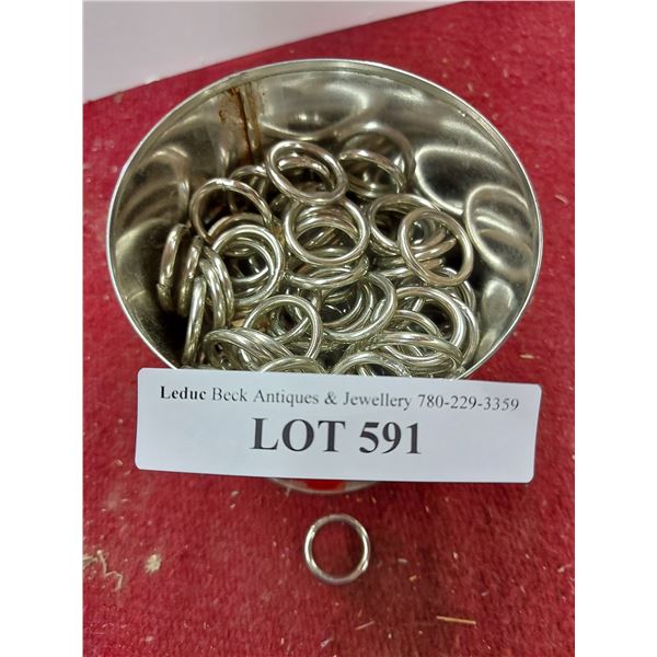 Rings - nickel-plated, solid, approx 240