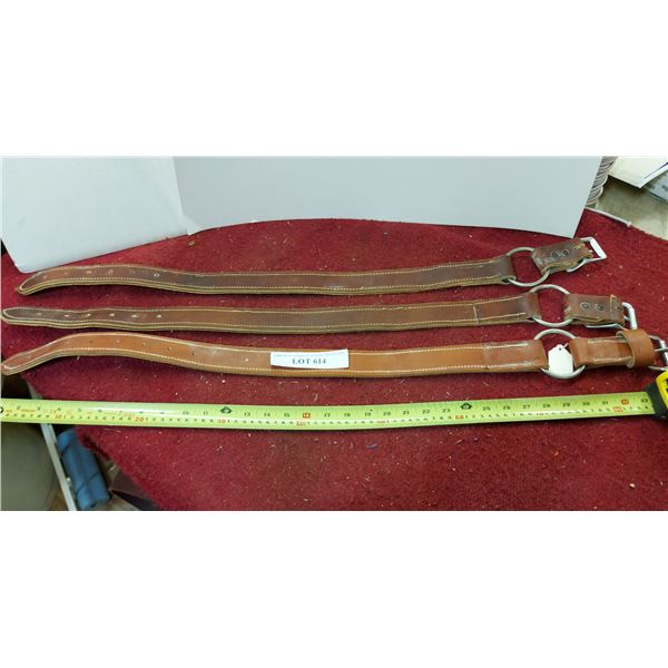 3 leather saddle pieces with hardware