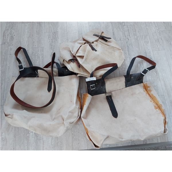 3 heavy canvas saddle bags
