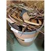 Image 2 : Barrel filled with asst scrap leather pieces