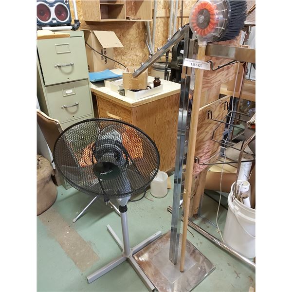 Turbo Jet Washer brush, metal clothes display stand, Home Styles floor fan