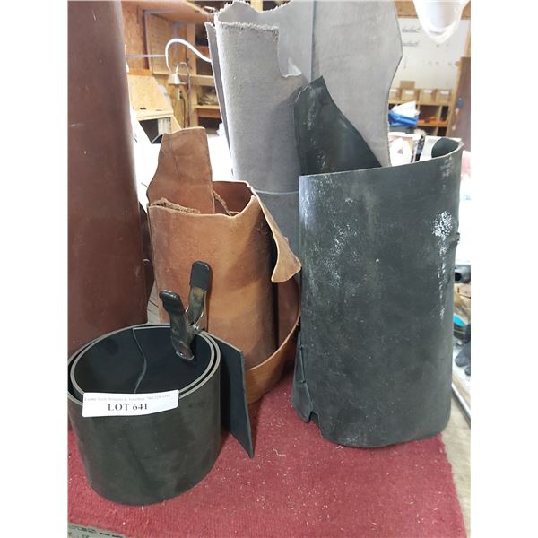 Various pcs of scrap designer raw hide, leather