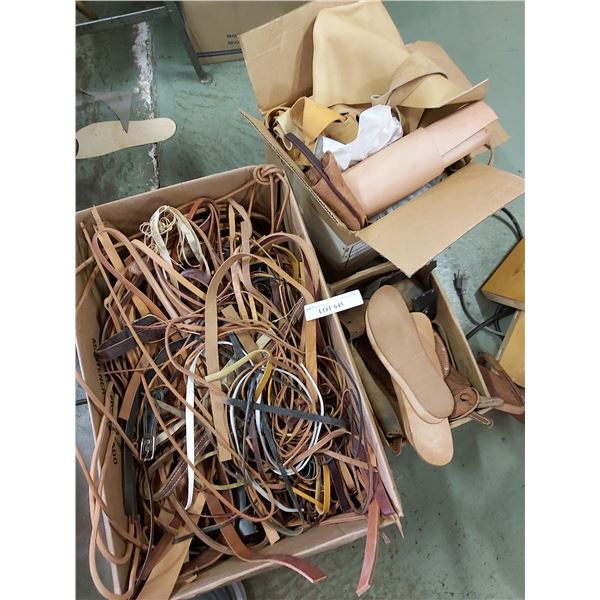 Scrap leather, 4 boxes