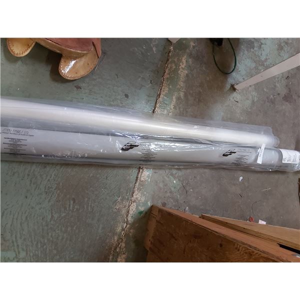 1 roll light grey, light canvas material; 1 roll heavy duty polyethylene