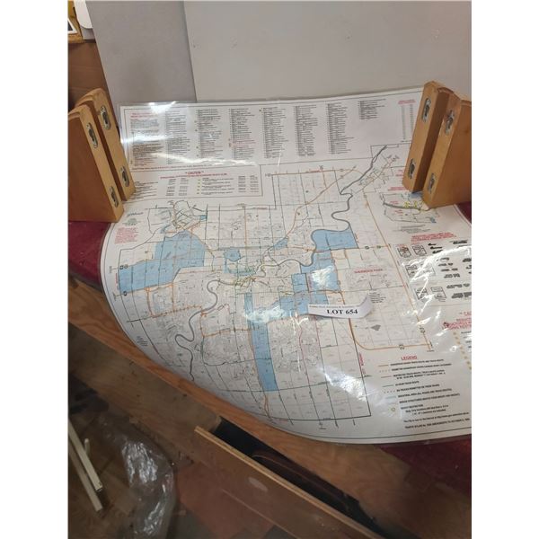 Burkley buccaneer fishing rod and tube, poster of Ft Saskatchewan, various western style posters