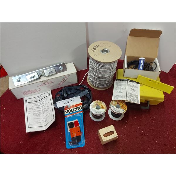 Sure-splice band saw, blade splicer, O-Ring splicing kit, leather lace, asst of velcro, spool of ela