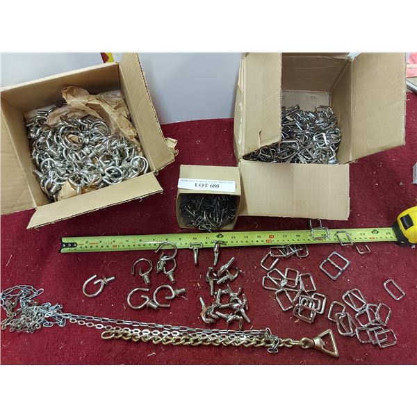 Square pcs and hooks, chains, snaps