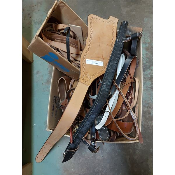 Asst scrap leather pcs. Some with hardware