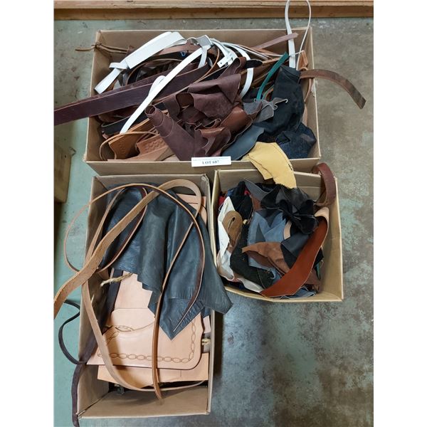 Huge lot of asst leather scraps