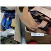 Image 2 : Asst leather scrap pcs, leather belt pouches, 2 clutch purse kits, leather loops, asst scrap webbing