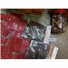 Image 3 : Asst leather scrap pcs, leather belt pouches, 2 clutch purse kits, leather loops, asst scrap webbing