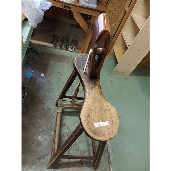 Vintage saddle/harness makers stool, horse tack cobbler bench