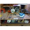 Image 1 : Asst screws and nails, staples, saw blades, galvanized stripping, shop equipment