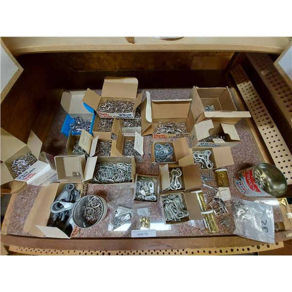 Large assortment, various sizes snaps, buckles, harness hardware