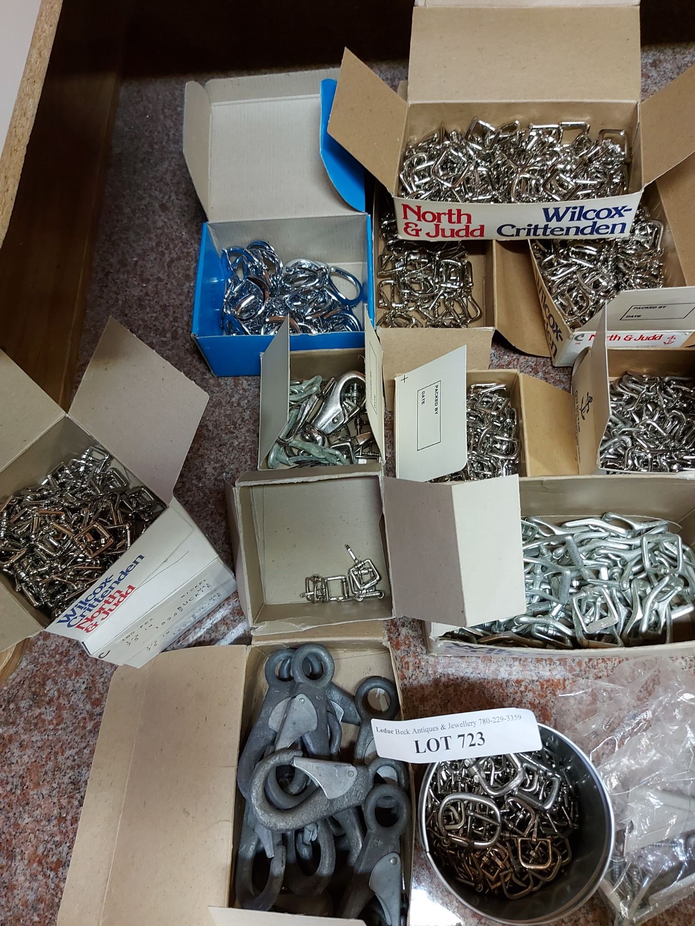 Large assortment, various sizes snaps, buckles, harness hardware