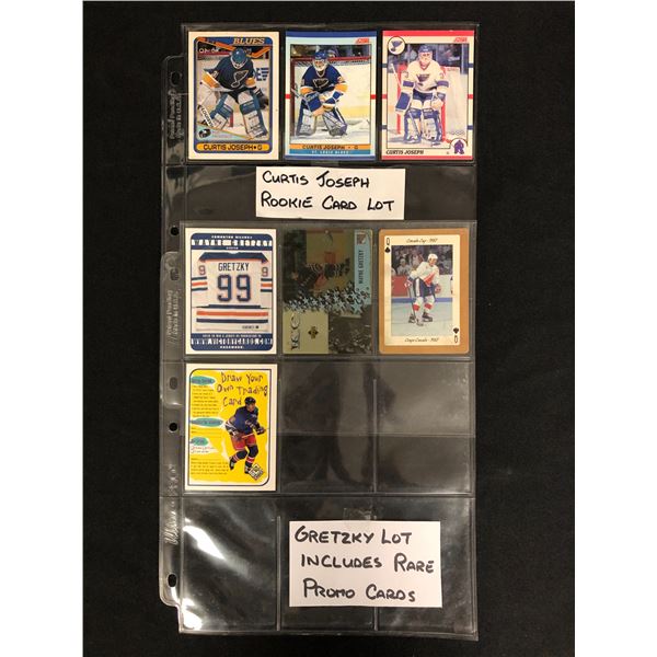 CURTIS JOSEPH RC/ WAYNE GRETZKY HOCKEY CARD LOT