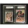 Image 1 : MICHAEL JORDAN/ SEAN ELLIOTT (RC) GRADED BASKETBALL CARD LOT