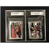 Image 1 : 1998 UD INTERNATIONAL MICHAEL JORDAN GRADED BASKETBALL CARD LOT (MJ STICKERS)