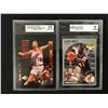 Image 1 : SHAWN BRADLEY/ GLEN RICE GRADED BASKETBALL ROOKIE CARD LOT