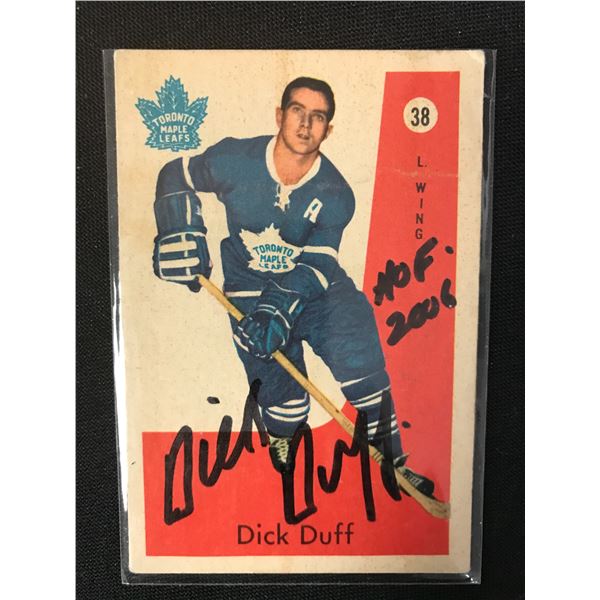 DICK DUFF AUTOGRAPHED HOCKEY CARD