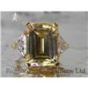Image 1 : RHJ Octagon Cut Canary Cubic Zirconium Ring #2302718