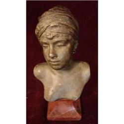 19TH CENTURY BRONZE LADY HEAD MOUNTED ON #2302751