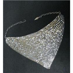 SILVER TONE WHITING&DAVIS MESH BIB NECKLACE #2302766