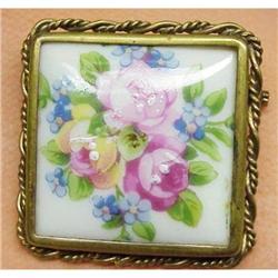 VICTORIAN HAND PNTD. LIMOGES BROOCH #2302773