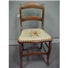 Image 1 : Wooden Chair with Embroidered Seat #2303146