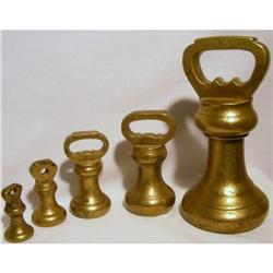 Bell Weights Set of 5 English c1875 #2303636