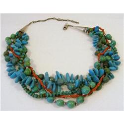 Turquoise & Coral Necklace. c1990 #2303645