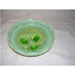 Northwood Ruffles & Rings Green Opal Bowl #2303727