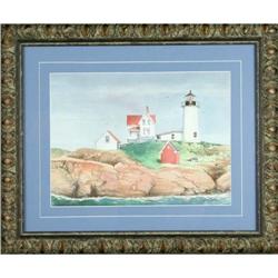 R. MacIssac ORIGINAL watercolor Lighthouse #2315148