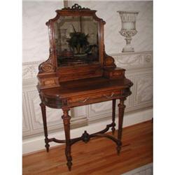 Vanity And Mirror French Walnut 19th Century #2315181