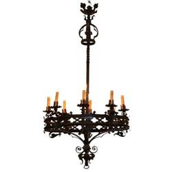 French Neo Gothic Iron Chandelier #2315202