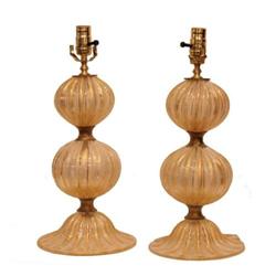 Pair of Italian Murano Glass Lamps #2315213