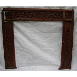 Primitive Intricately Carved Fireplace Surround#2315381