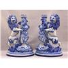 Image 1 : 1760 large Pair Of Delftware Candlesticks #2315437