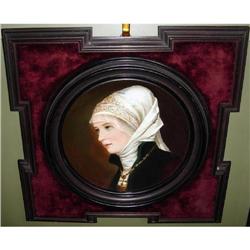 Antique Framed Porcelain "Beauty" by Jos. #2315445