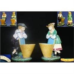 Pair of Minton Majolica Figurines (c1851) #2315475